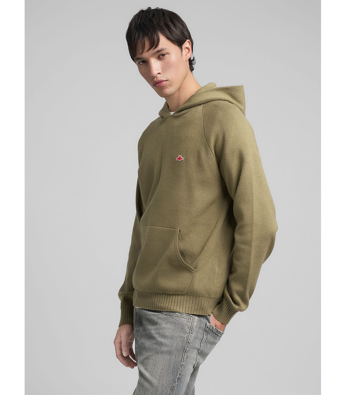 リサイクルファイバーニットフーディー 詳細画像 セージメランジ 4